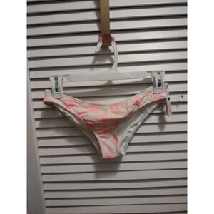 NWT Victorias Secret The Cheeky Women's pink teal white Swim Bikini Bottom Sz S
